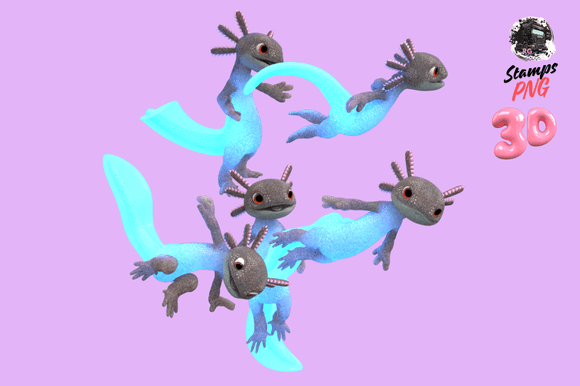 3D Axolotl Stamps: Print Your Own