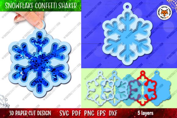 3D Christmas Snowflake Confetti Shaker