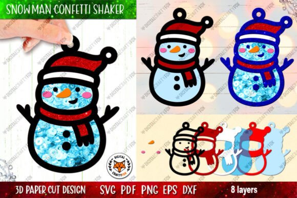 3D Christmas Snowman Confetti Shaker