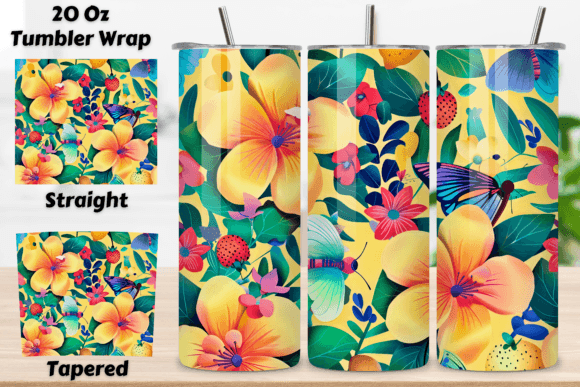 3D Flower Sublimation Tumbler Seamless