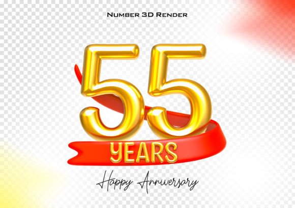 55 Years Gold: A Premium 3D Design Asset