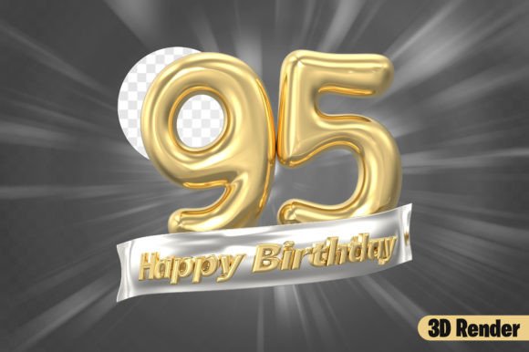 95th Birthday Gold 3D Design