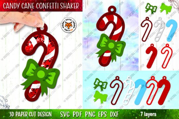 Candy Cane Confetti Shaker Ornament Design Guide
