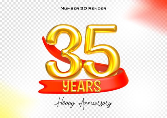 Celebrating 35 Years with Gold Typography