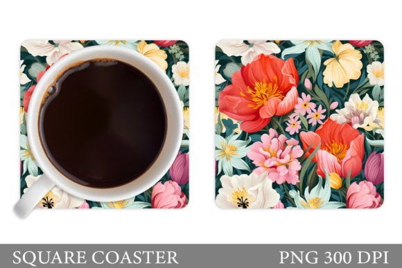 Elevate Branding with Floral Coaster Designs