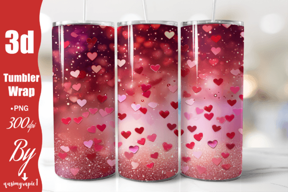 Elevating Sublimation Projects with Pink and Red Tinny Glitter 20 Oz Tumbler Designs