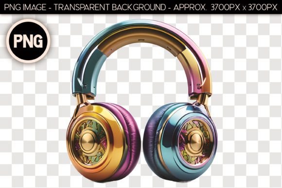 Headphones PNG Isolated Object 38: Elevating Digital and Physical Design with High-Resolution Assets