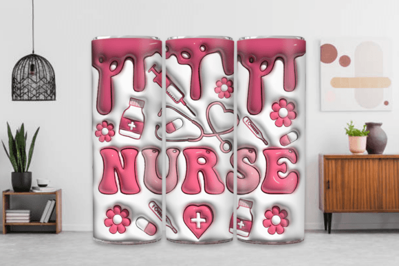 Nurse 3D Inflated 20oz Tumbler Wrap