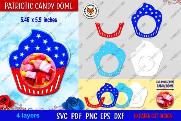 Patriotic Cupcake Candy Dome SVG: A Guide to 3D Paper Crafting