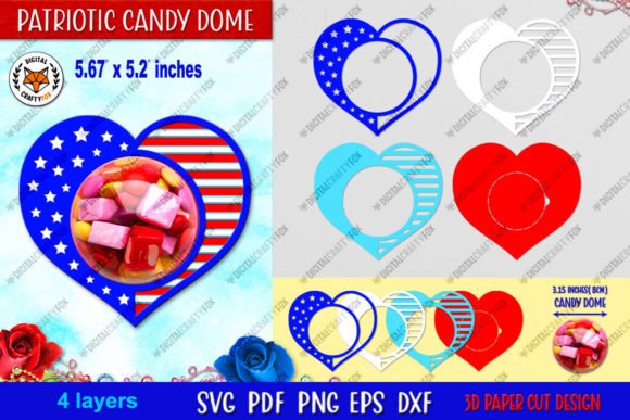 Patriotic Heart Candy Dome SVG Guide